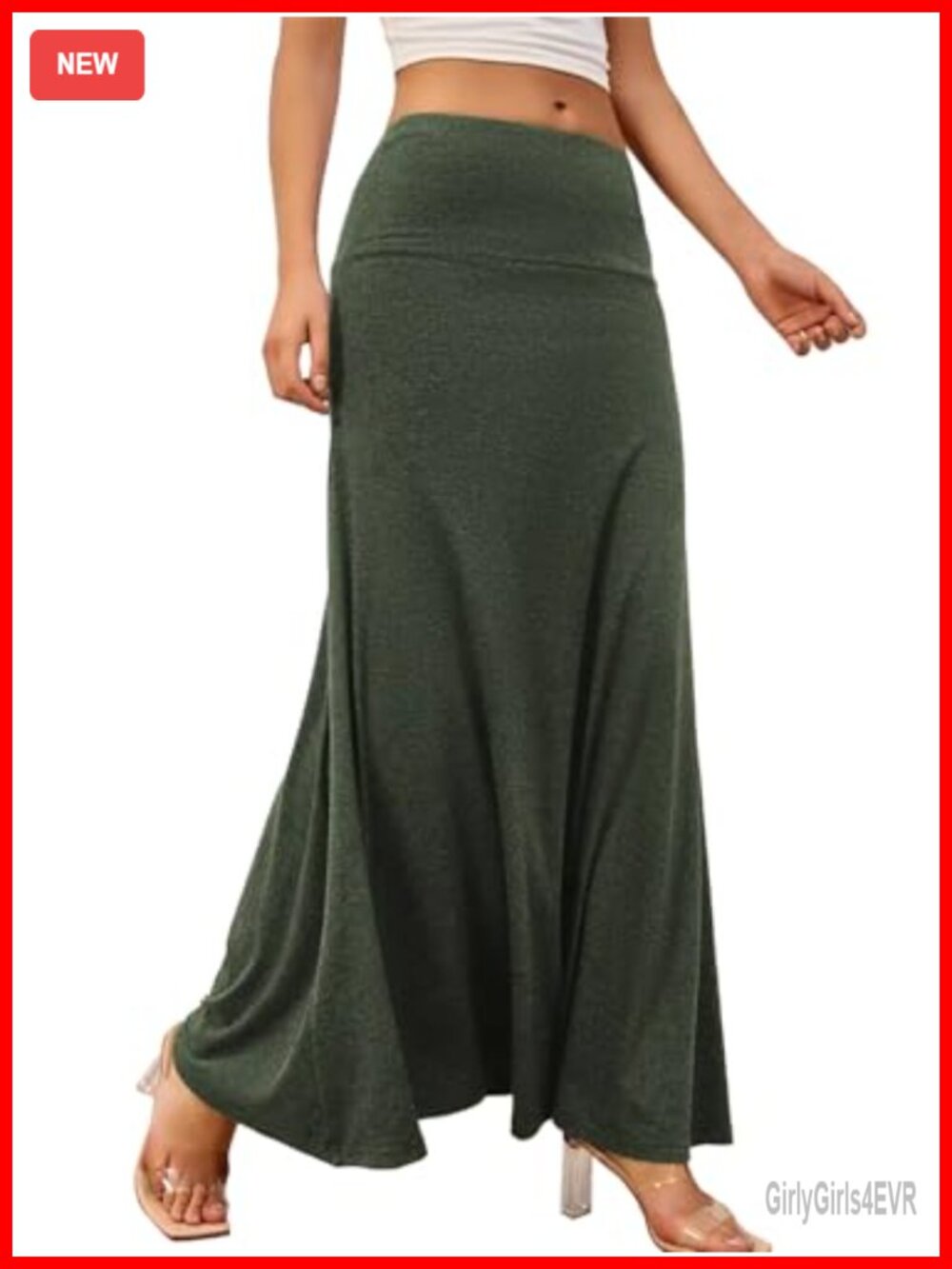 Women's Stretchy Flowy Maxi Skirt High Rise Bodycon A-Line Formal